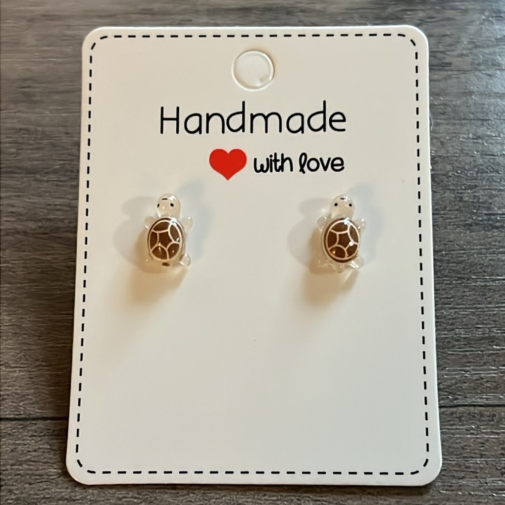 Handmade turtle earrings